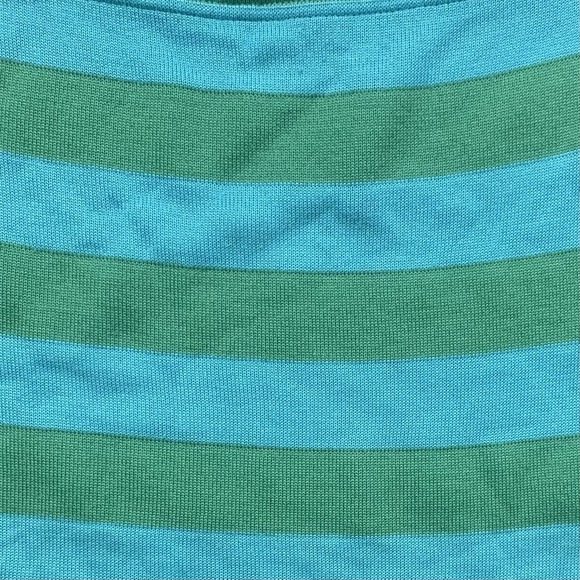 Les Copains Knit Skirt 42-US 6 Green Blue Striped Pencil Wool Blend Made Italy - Picture 3 of 11